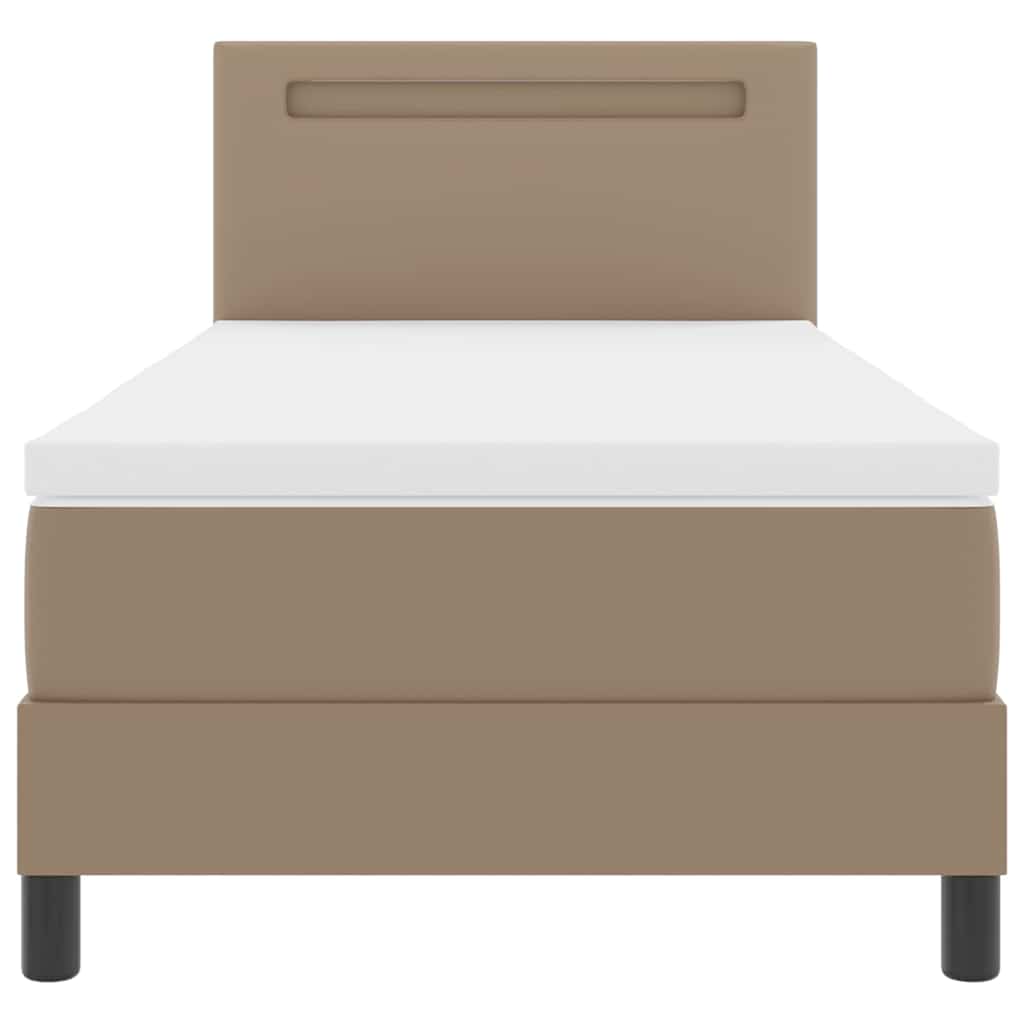 vidaXL Letto a molle con materasso Bianco e Cappuccino 90 x 200 cm