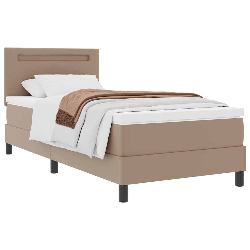 vidaXL Letto a molle con materasso Bianco e Cappuccino 90 x 200 cm