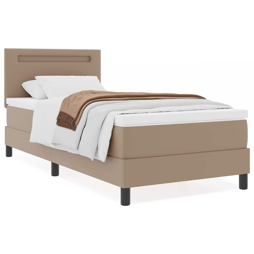 vidaXL Letto a molle con materasso Bianco e Cappuccino 90 x 200 cm