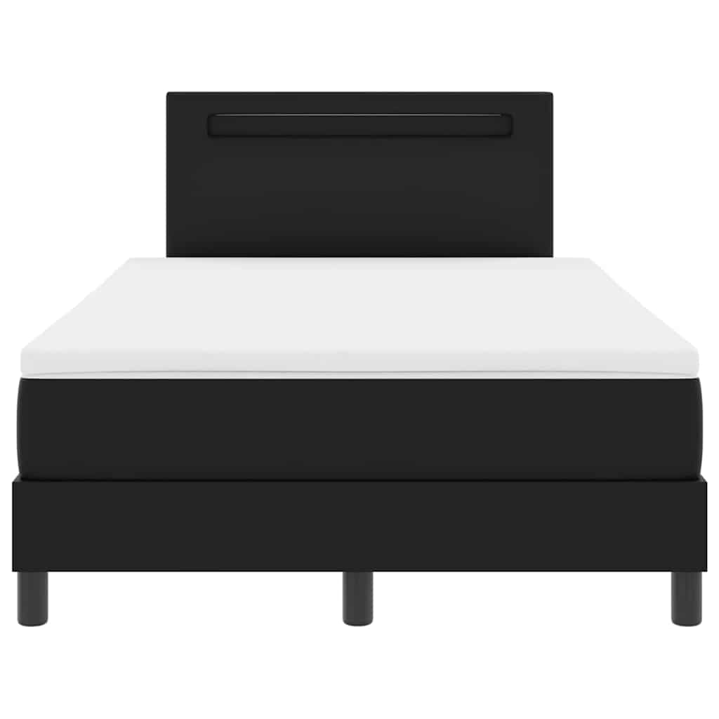 Letto a molle con materasso Nero 120 x 200 cm Pelle sintetica 3339044