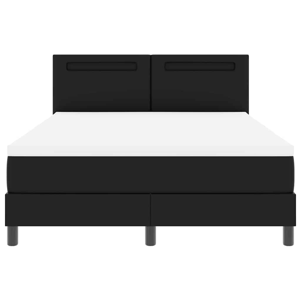 Letto a molle con materasso Nero 140 x 190 cm Pelle sintetica 3339048