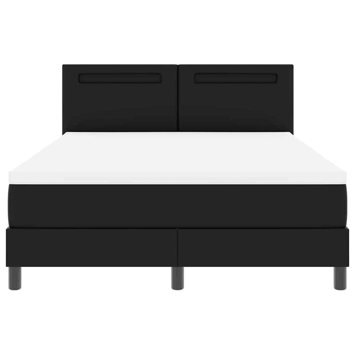 Letto a molle con materasso Nero 140 x 190 cm Pelle sintetica 3339048