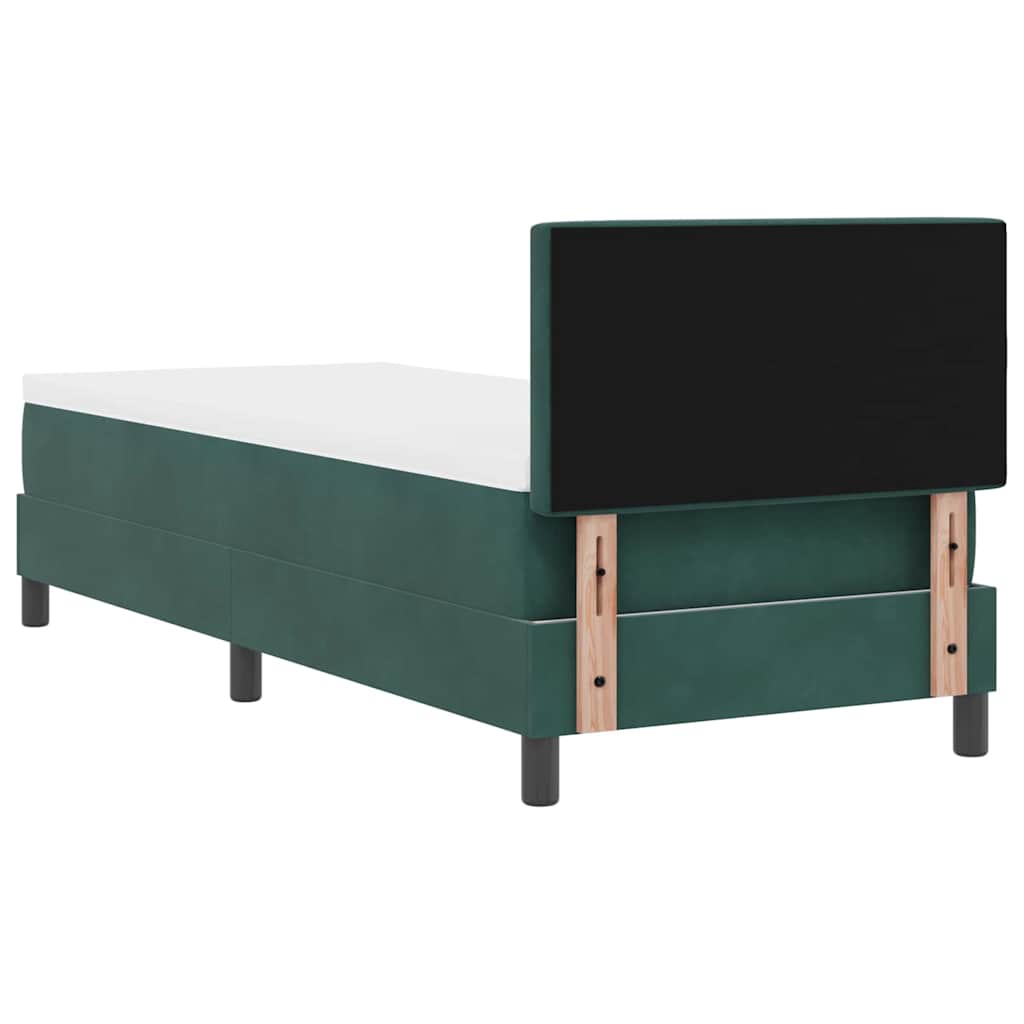 Letto a molle con materasso Verde Scuro 80 x 200 cm Velluto 3339071