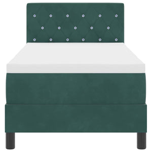 Letto a molle con materasso Verde Scuro 80 x 200 cm Velluto 3339071