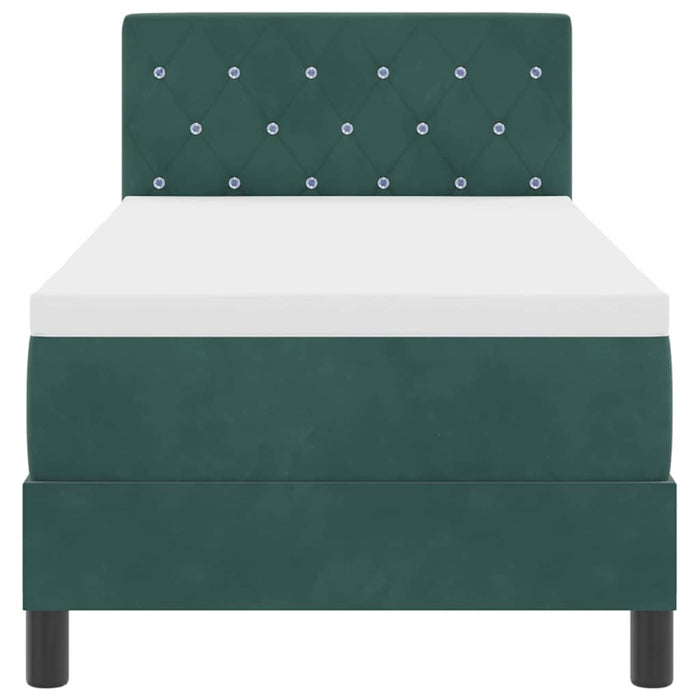 Letto a molle con materasso Verde Scuro 80 x 200 cm Velluto 3339071