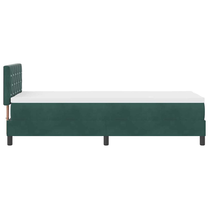 Letto a molle con materasso Verde Scuro 80 x 200 cm Velluto 3339071