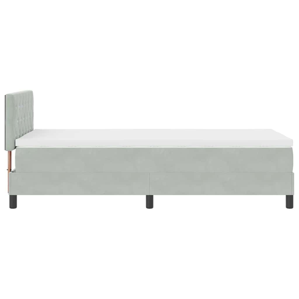 Letto a molle con materasso-Struttura Letto con Materasso Grigio chiaro 90 x 190 cm Velluto 777502