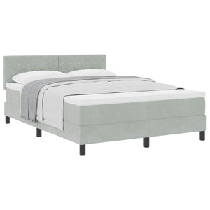 Letto a molle con materasso Grigio chiaro 140 x 190 cm Velluto 3339104