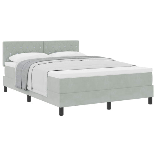 Letto a molle con materasso Grigio chiaro 140 x 190 cm Velluto 3339104
