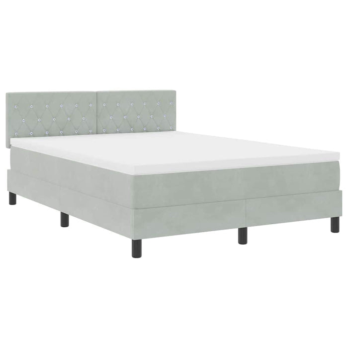 Letto a molle con materasso Grigio chiaro 140 x 190 cm Velluto 3339104