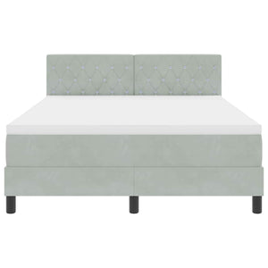 Letto a molle con materasso Grigio chiaro 140 x 190 cm Velluto 3339104
