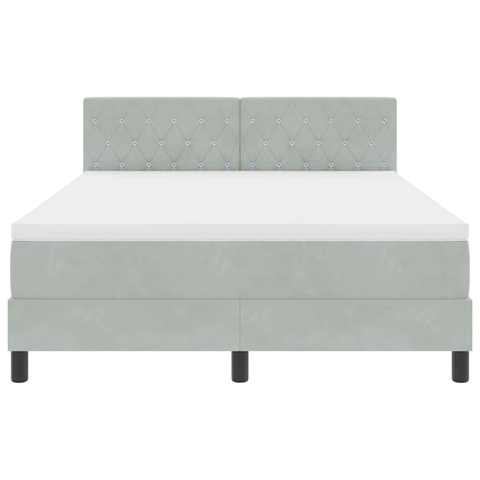 Letto a molle con materasso Grigio chiaro 140 x 190 cm Velluto 3339104