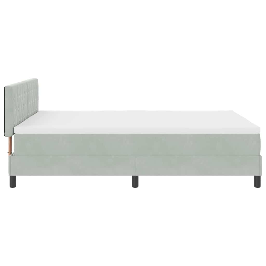 Letto a molle con materasso Grigio chiaro 140 x 190 cm Velluto 3339104