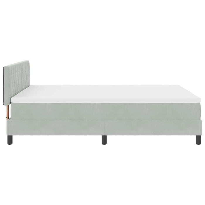 Letto a molle con materasso Grigio chiaro 140 x 190 cm Velluto 3339104