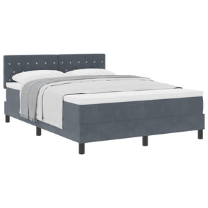 Letto a molle con materasso Grigio scuro 140 x 190 cm Velluto 3339105