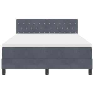 Letto a molle con materasso Grigio scuro 140 x 190 cm Velluto 3339105