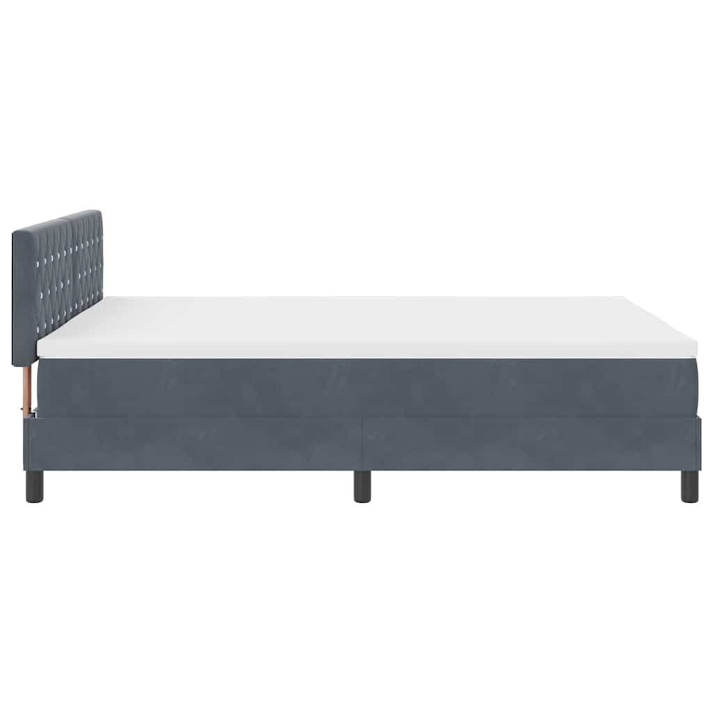 Letto a molle con materasso Grigio scuro 140 x 190 cm Velluto 3339105