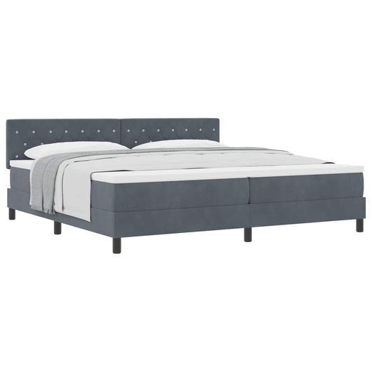Letto a molle con materasso Grigio scuro 200 x 200 cm Velluto 3339129