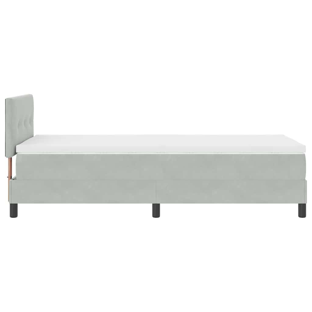 Letto a molle con materasso Grigio chiaro 90 x 190 cm Velluto 3339140