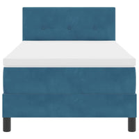Letto a molle con materasso-Struttura Letto con Materasso Blu Scuro 90 x 190 cm Velluto 885261