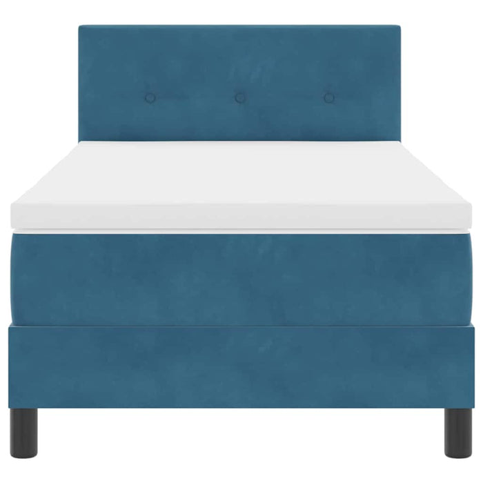 Letto a molle con materasso-Struttura Letto con Materasso Blu Scuro 90 x 190 cm Velluto 885261
