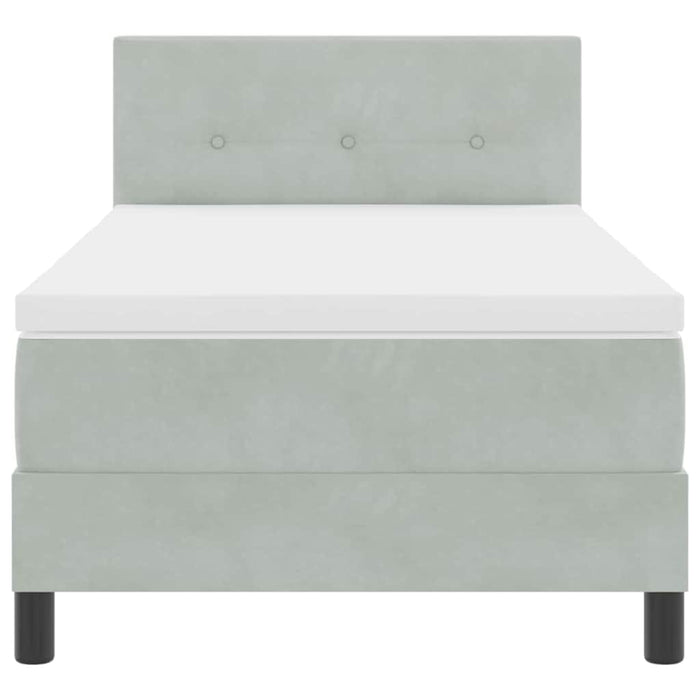 Letto a molle con materasso-Struttura Letto con Materasso Grigio chiaro 90 x 200 cm Velluto 626482