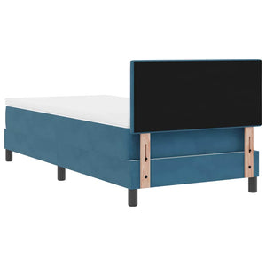 Letto a molle con materasso-Struttura Letto con Materasso Blu Scuro 90 x 200 cm Velluto 596511