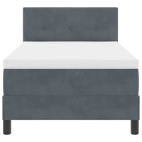Letto a molle con materasso-Struttura Letto con Materasso Grigio scuro 100 x 200 cm Velluto 399394