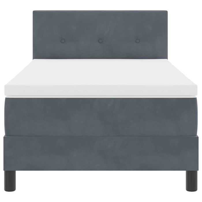 Letto a molle con materasso-Struttura Letto con Materasso Grigio scuro 100 x 200 cm Velluto 399394