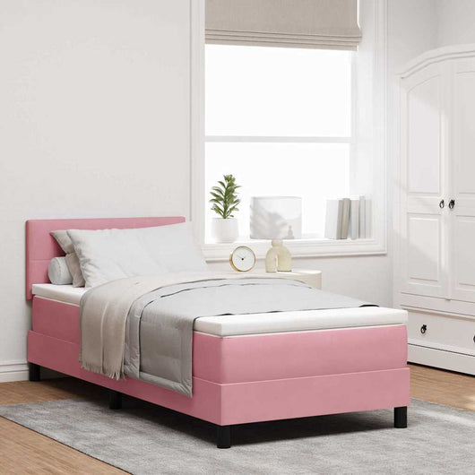 Letto a Molle con Materasso Rosa 100 x 200 cm Tessuto 3339157