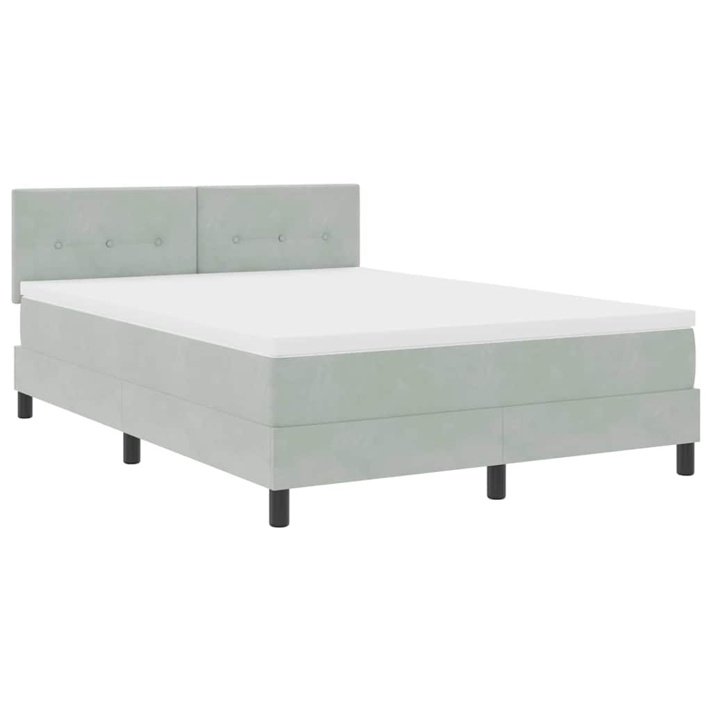 Letto a molle con materasso Grigio chiaro 160 x 200 cm Velluto 3339182