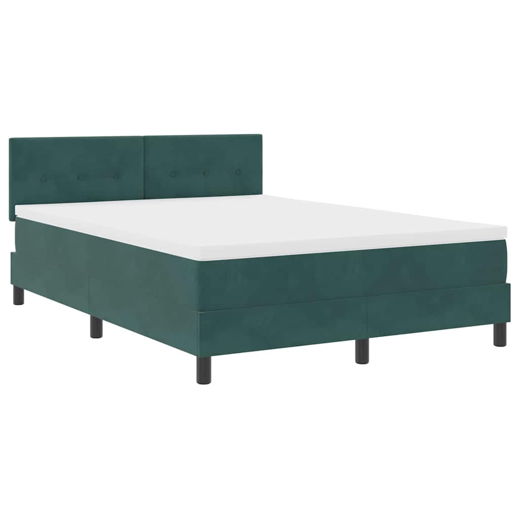 Letto a molle con materasso Verde Scuro 160 x 200 cm Velluto 3339185