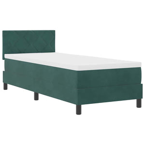 Letto a molle con materasso Verde Scuro 80 x 200 cm Velluto 3339203