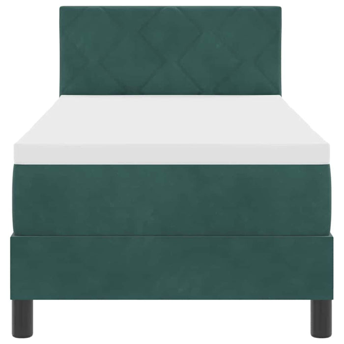 Letto a molle con materasso Verde Scuro 80 x 200 cm Velluto 3339203