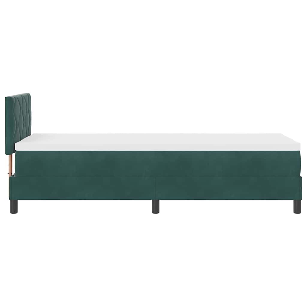 Letto a molle con materasso Verde Scuro 80 x 200 cm Velluto 3339203