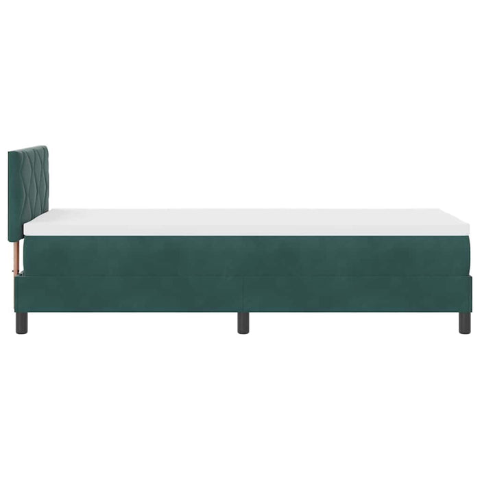 Letto a molle con materasso Verde Scuro 80 x 200 cm Velluto 3339203