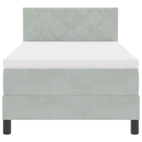 Letto a molle con materasso Grigio chiaro 90 x 190 cm Velluto 3339206