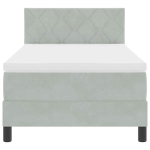 Letto a molle con materasso Grigio chiaro 90 x 190 cm Velluto 3339206