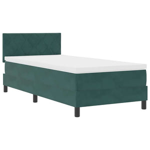 Letto a molle con materasso Verde Scuro 90 x 190 cm Velluto 3339209