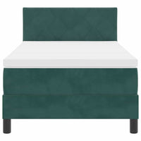 Letto a molle con materasso Verde Scuro 90 x 190 cm Velluto 3339209