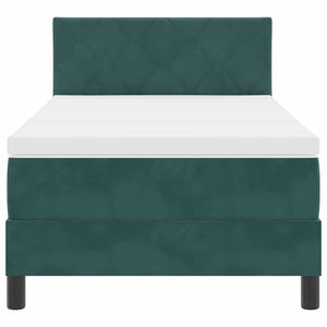 Letto a molle con materasso Verde Scuro 90 x 190 cm Velluto 3339209