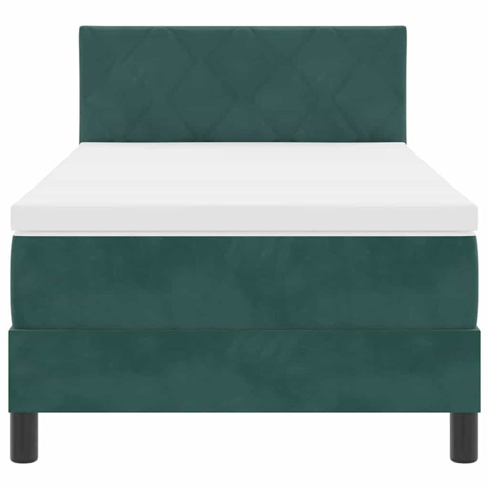 Letto a molle con materasso Verde Scuro 90 x 190 cm Velluto 3339209