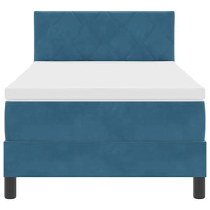 Letto a molle con materasso-Struttura Letto con Materasso Blu Scuro 90 x 190 cm Velluto 858690