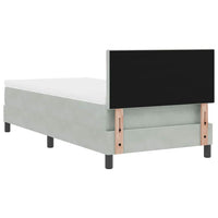 Letto a molle con materasso-Struttura Letto con Materasso Grigio chiaro 90 x 200 cm Velluto 675379
