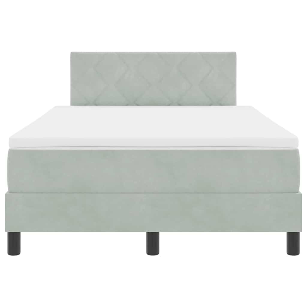 Letto a molle con materasso Grigio chiaro 120 x 190 cm Velluto 3339224