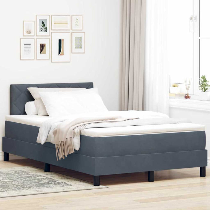 Letto a molle con materasso Grigio scuro 120 x 190 cm Velluto 3339225