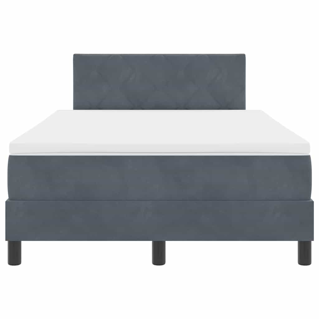 Letto a molle con materasso Grigio scuro 120 x 190 cm Velluto 3339225
