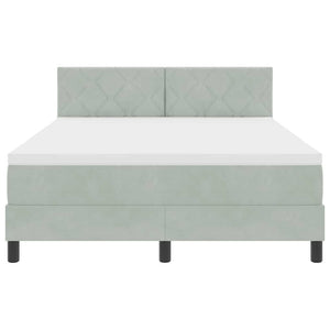 Letto a molle con materasso Grigio chiaro 140 x 190 cm Velluto 3339236