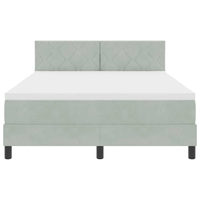 Letto a molle con materasso Grigio chiaro 140 x 190 cm Velluto 3339236