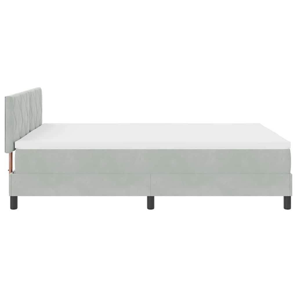 Letto a molle con materasso Grigio chiaro 140 x 190 cm Velluto 3339236